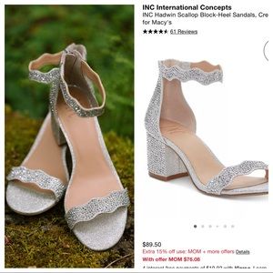 Rhinestone block heels size 7.5